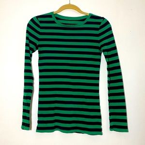 Y2K Black And Green Stripe Long Sleeve